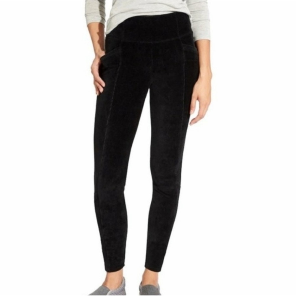 Athleta Black High-Waisted Velvet Pants
